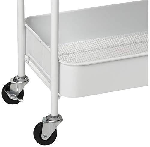 White 3-Tier Rolling Metal Utility Cart Y591