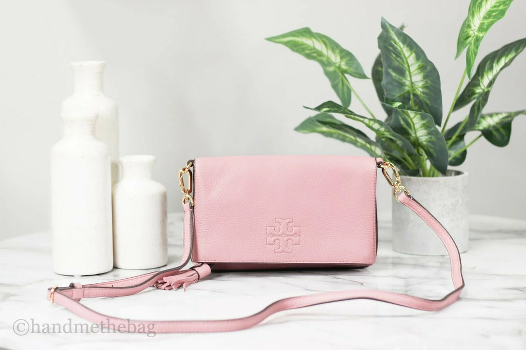 Pink Pebbled Leather Mini Crossbody Bag X478