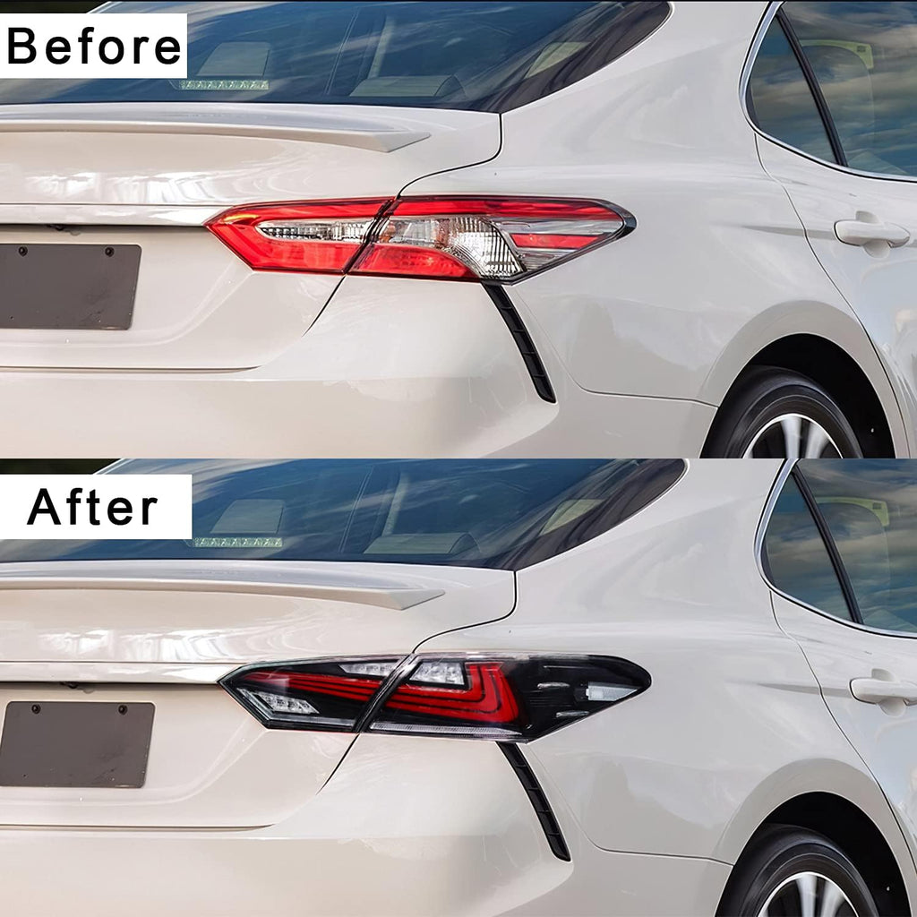 Full LED Tail Lights Assembly for Toyota Camry 2018-2021, Sequential Turn Signal, Transparent, Pair F975346