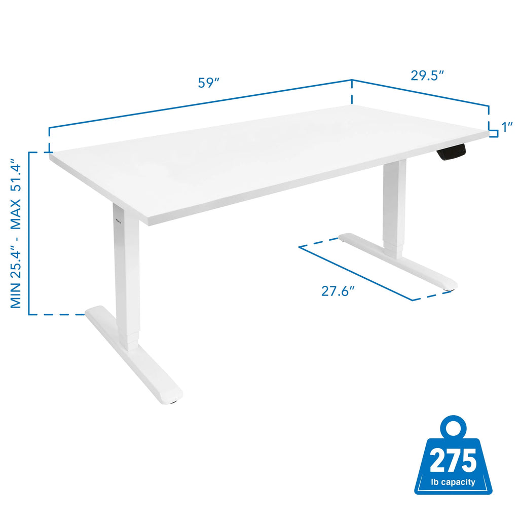 Electric Standing Desk Frame with 55" Desktop, White H31887