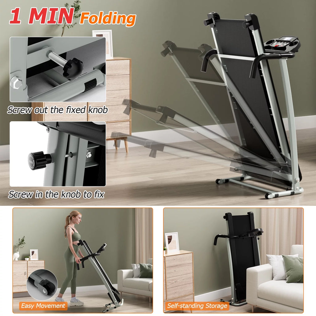 2 HP Folding Treadmill with LCD Display J95052