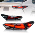 Full LED Tail Lights Assembly for Toyota Camry 2018-2021, Sequential Turn Signal, Transparent, Pair F975346