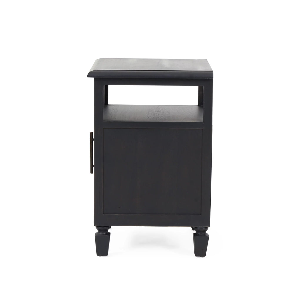 Acacia Wood and Cane Nightstand Z657795