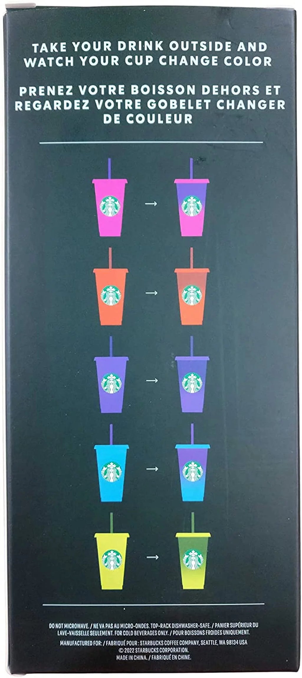Color Change Cold Cups with Straws 24oz Pack of 5 J73386