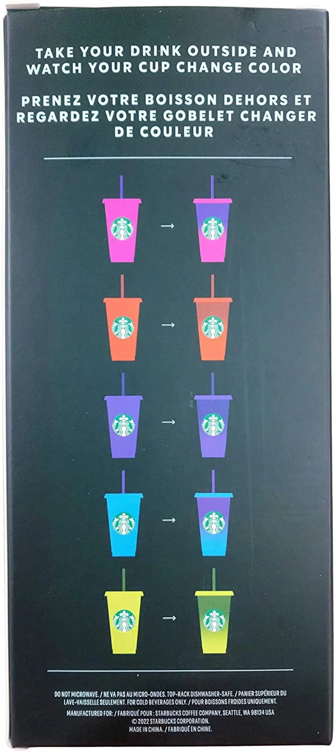 Color Change Cold Cups with Straws 24oz Pack of 5 J73386