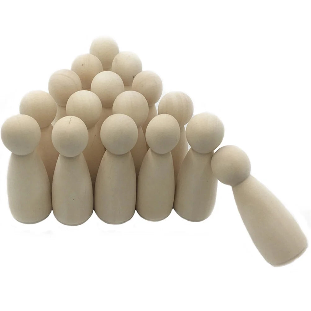 Bamboo Wood Peg Dolls 10 Pcs E8972
