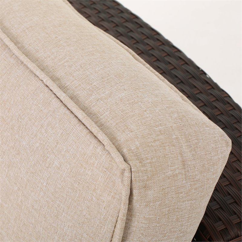 5 Piece Outdoor Wicker Sectional Sofa Set in Beige S859