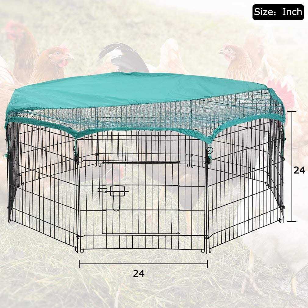 Large Metal Chicken Coop with Door & Cover Y939133
