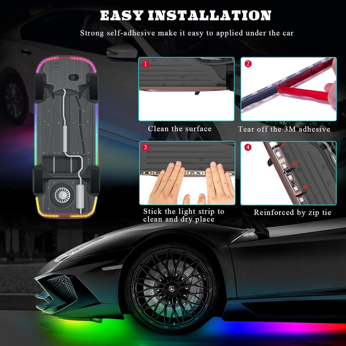 6 Pcs Exterior Car LED Lights Kit W3631