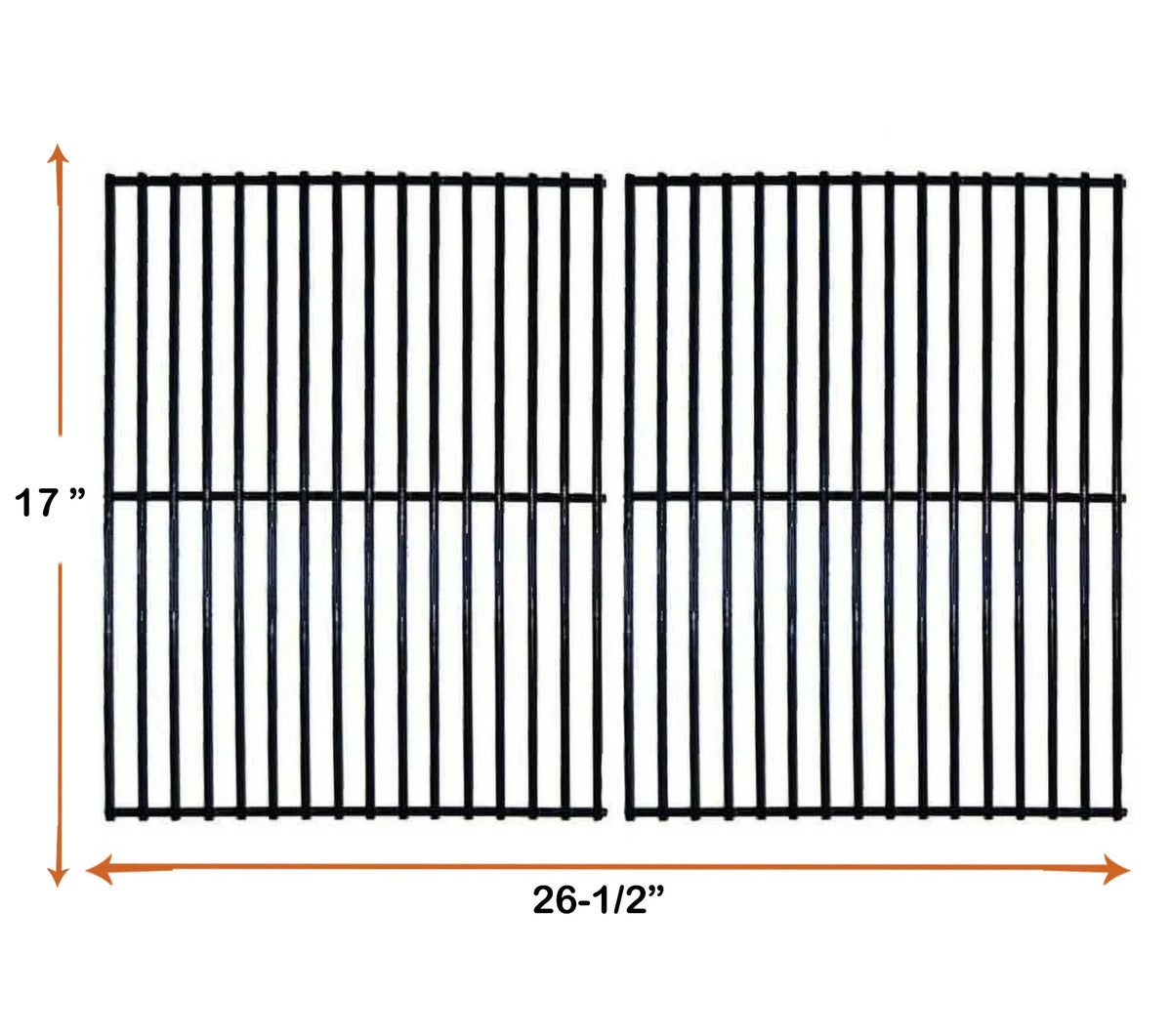 Set of Two 17 inch Grill Cooking Grates Replacement Parts for Gas Grills X410