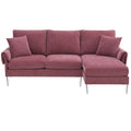 Dark Pink L-Shaped Convertible Sectional Sofa with Reversible Chaise Lounge Z323291