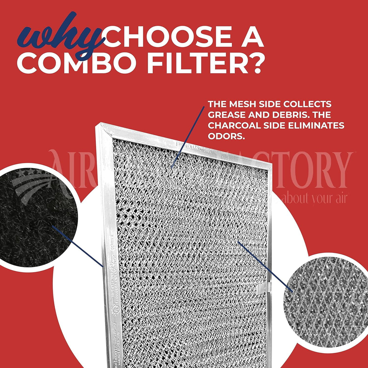 5-13/16 X 10 X 3/8 Inches Aluminum Charcoal Combo Filter Set R9592