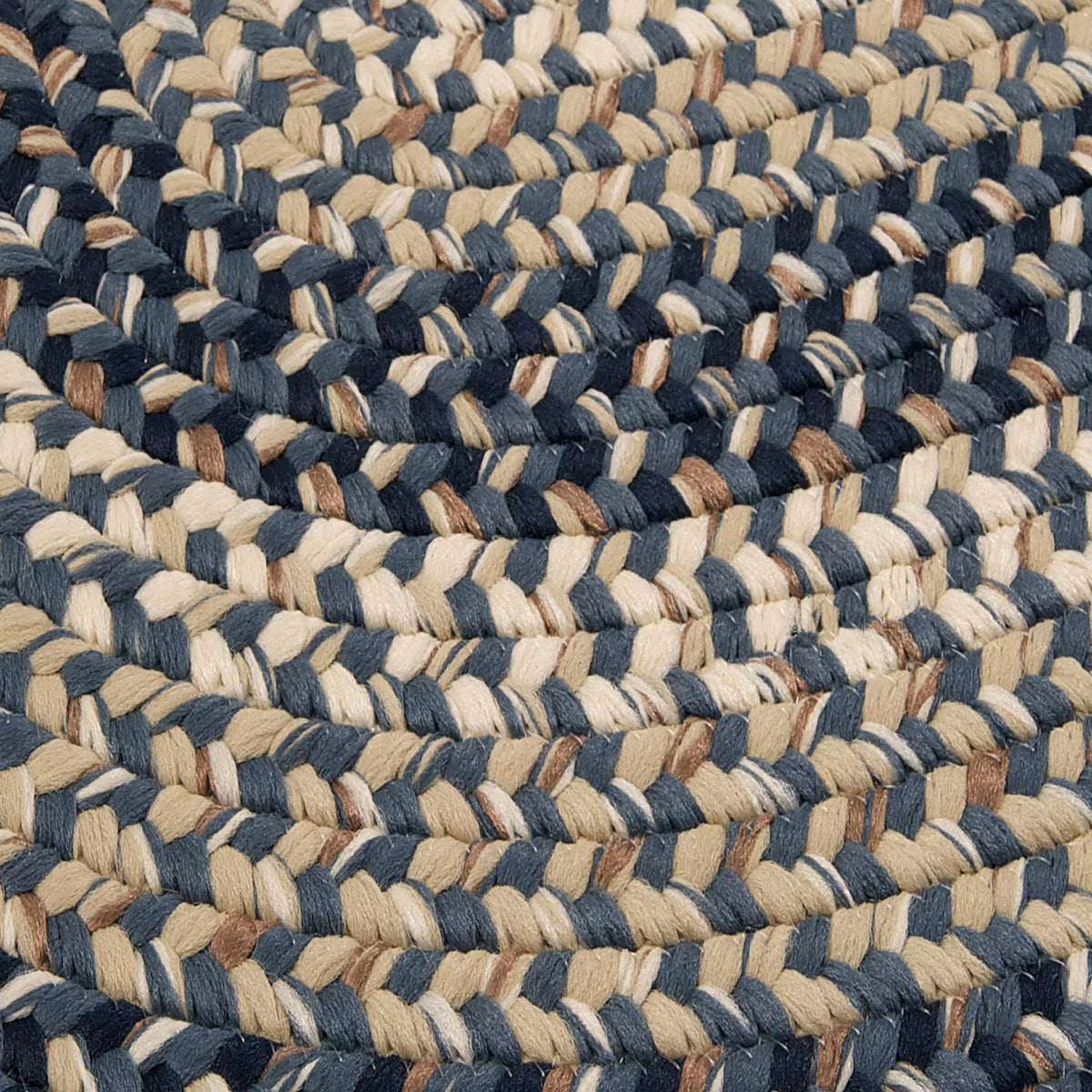 6' x 9' Navy Blue Beige Oval Area Rug V151