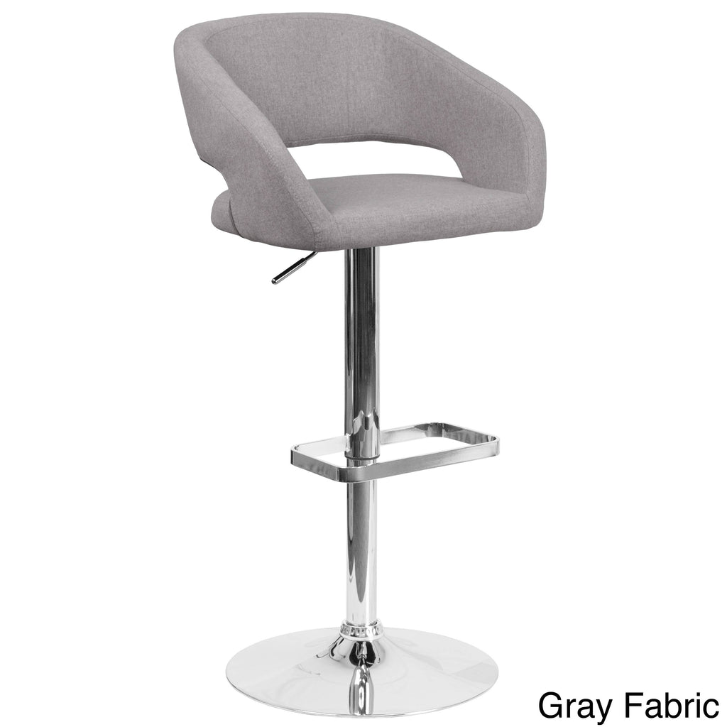 White Adjustable Height Bar Stool W7943