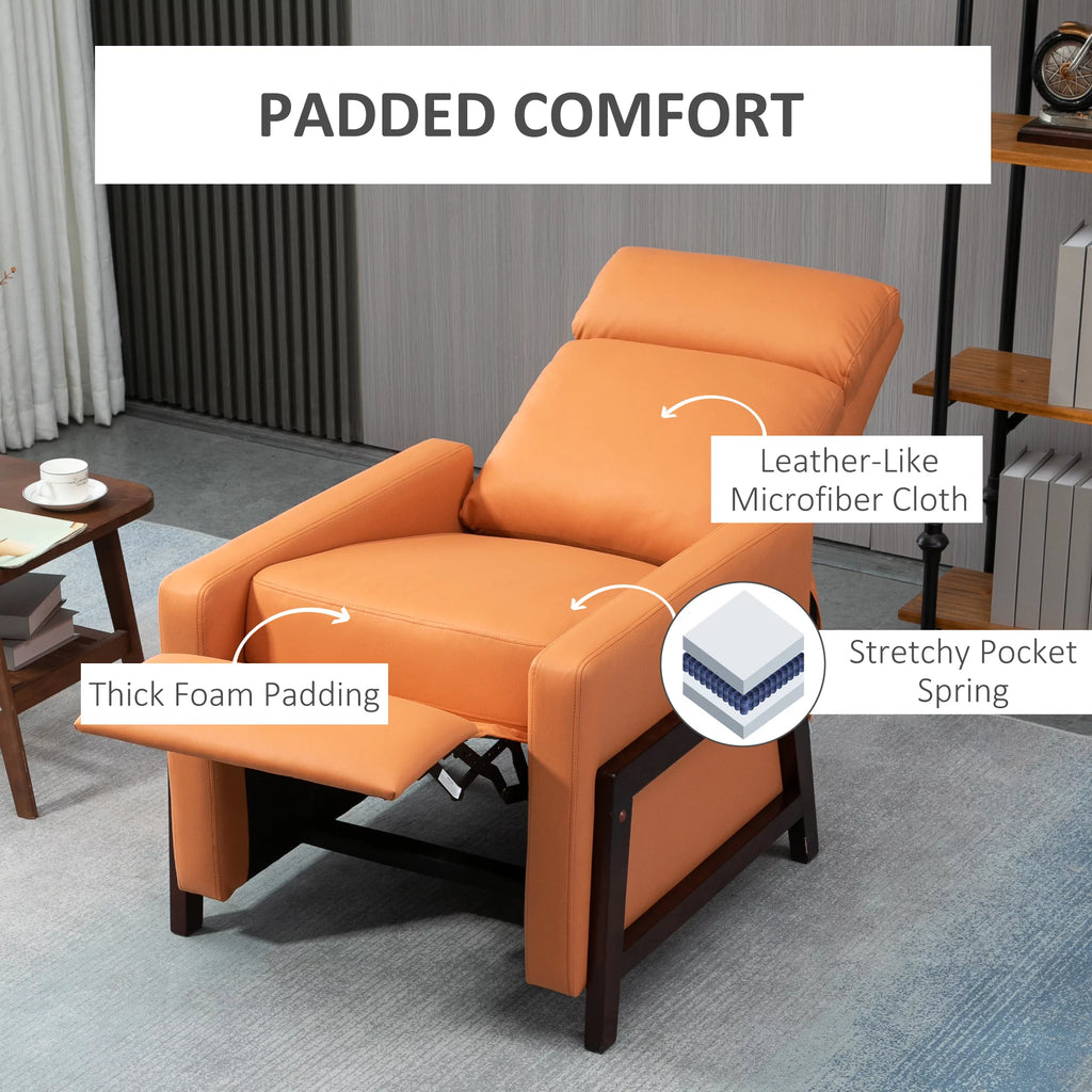 Orange Manual Recliner Chair with Footrest V31096