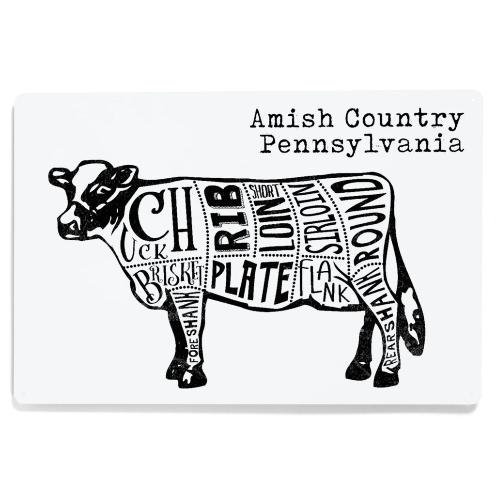 Black Cow on White Aluminum Art P256