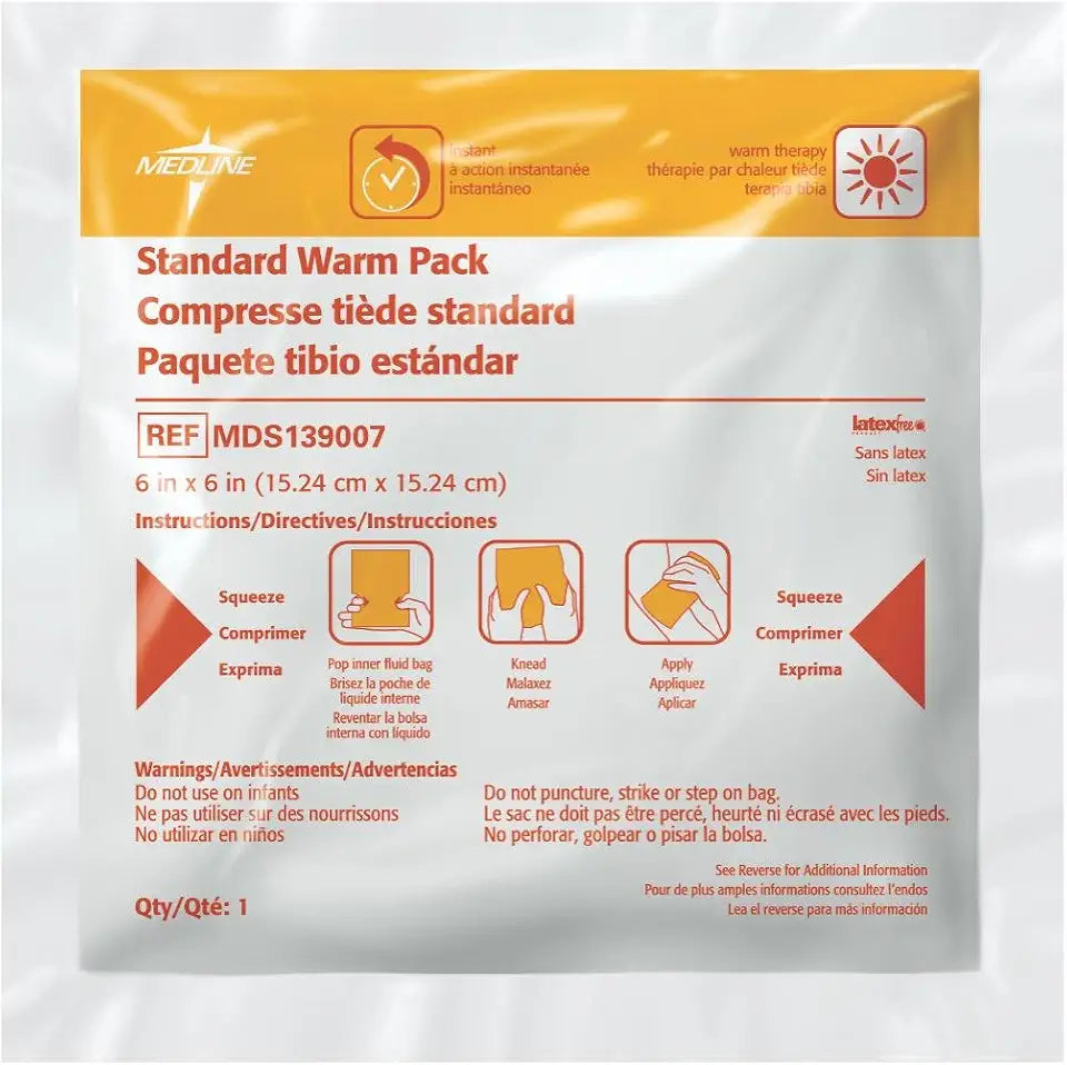 Instant Warm Pack, Disposable, 6" x 6", Pack of 36 F6507