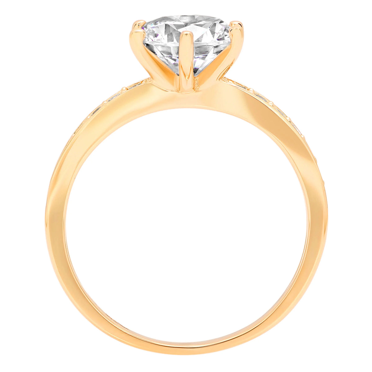 14K Yellow Gold Cultured Diamond Engagement Ring size 9 J29576