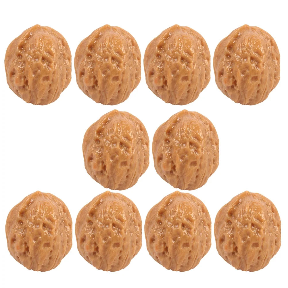 6 Pcs Faux Walnut Artificial Nuts Decorations U440