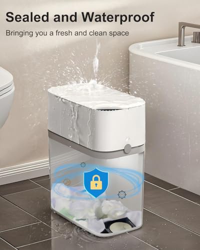 3 Gallon White Slim Motion Sensor Trash Can U72678