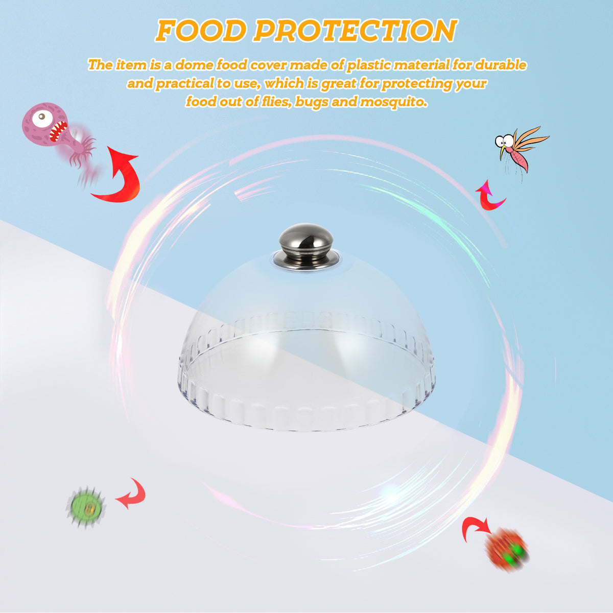 Transparent Dessert Cover Dome with Glass Stand U327