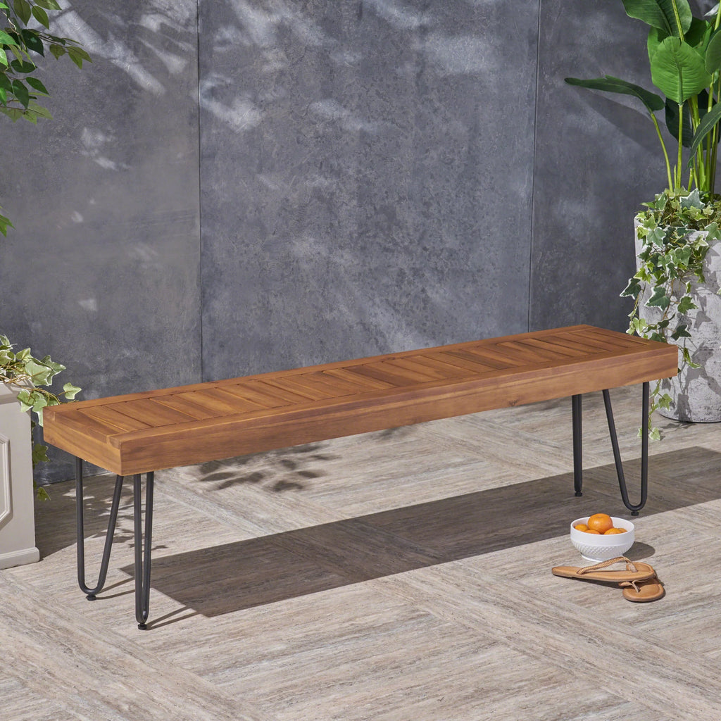 Wood and Metal Bench R316