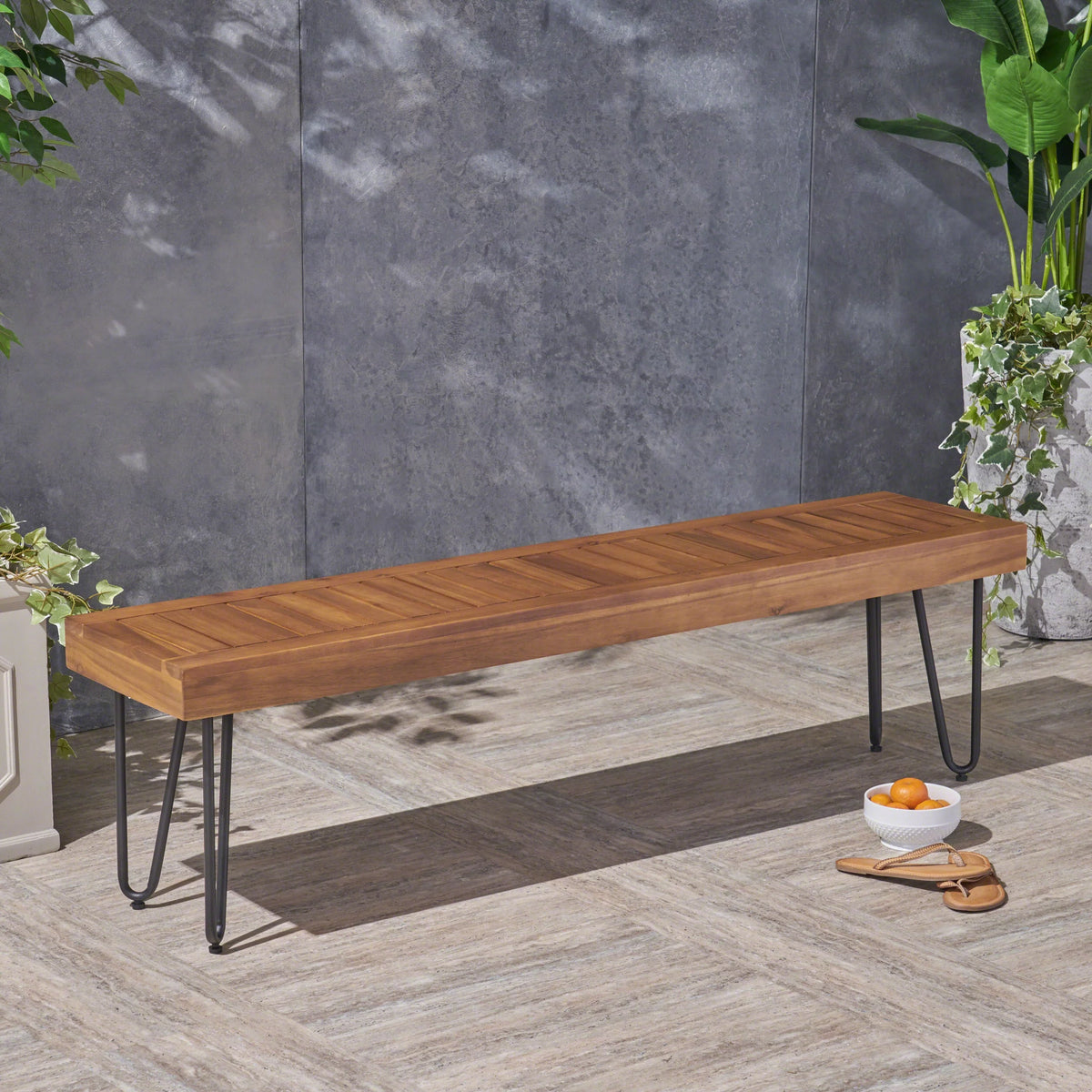 Wood and Metal Bench R316