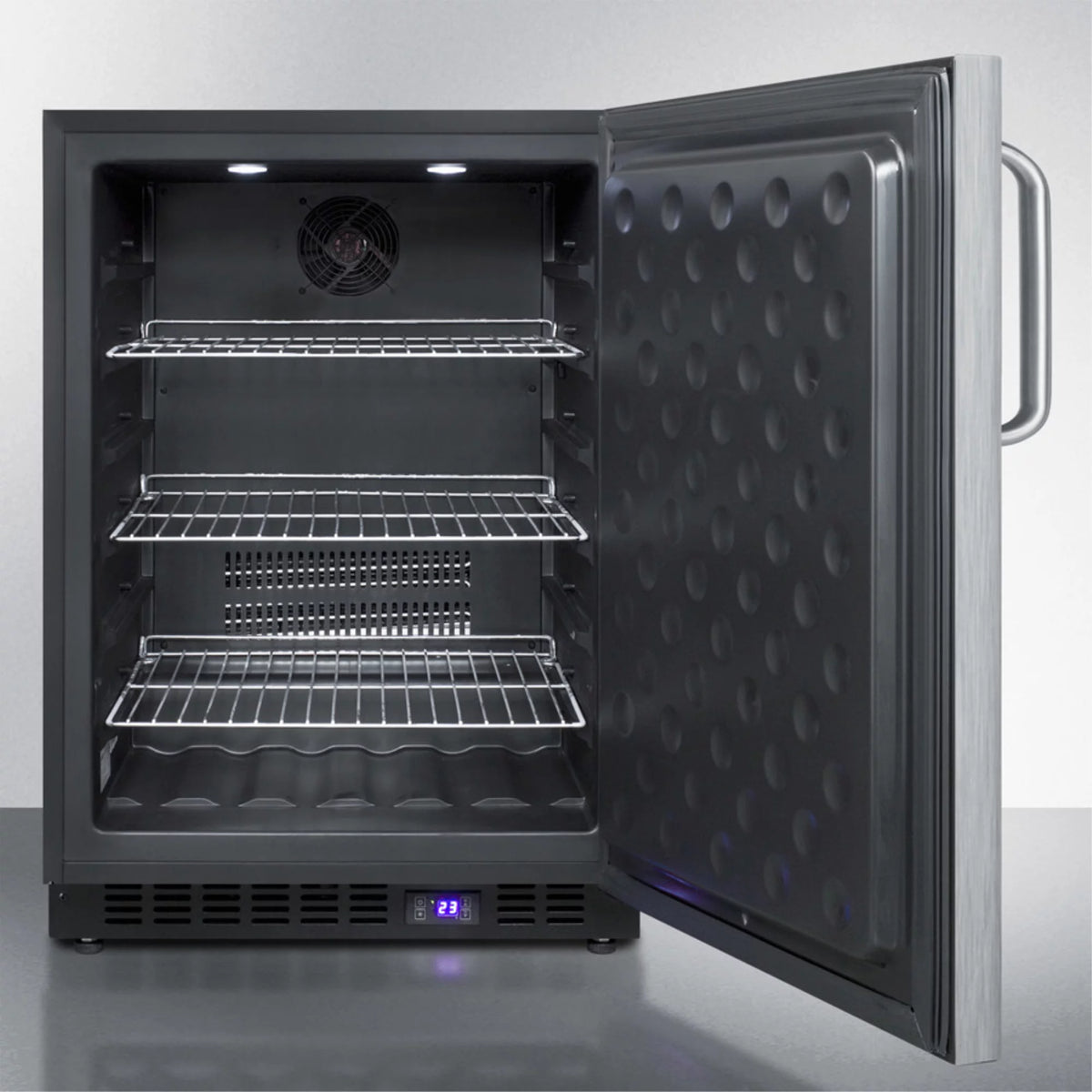 Black Stainless Steel Outdoor All-Freezer with Digital Thermostat and Lock Q748803