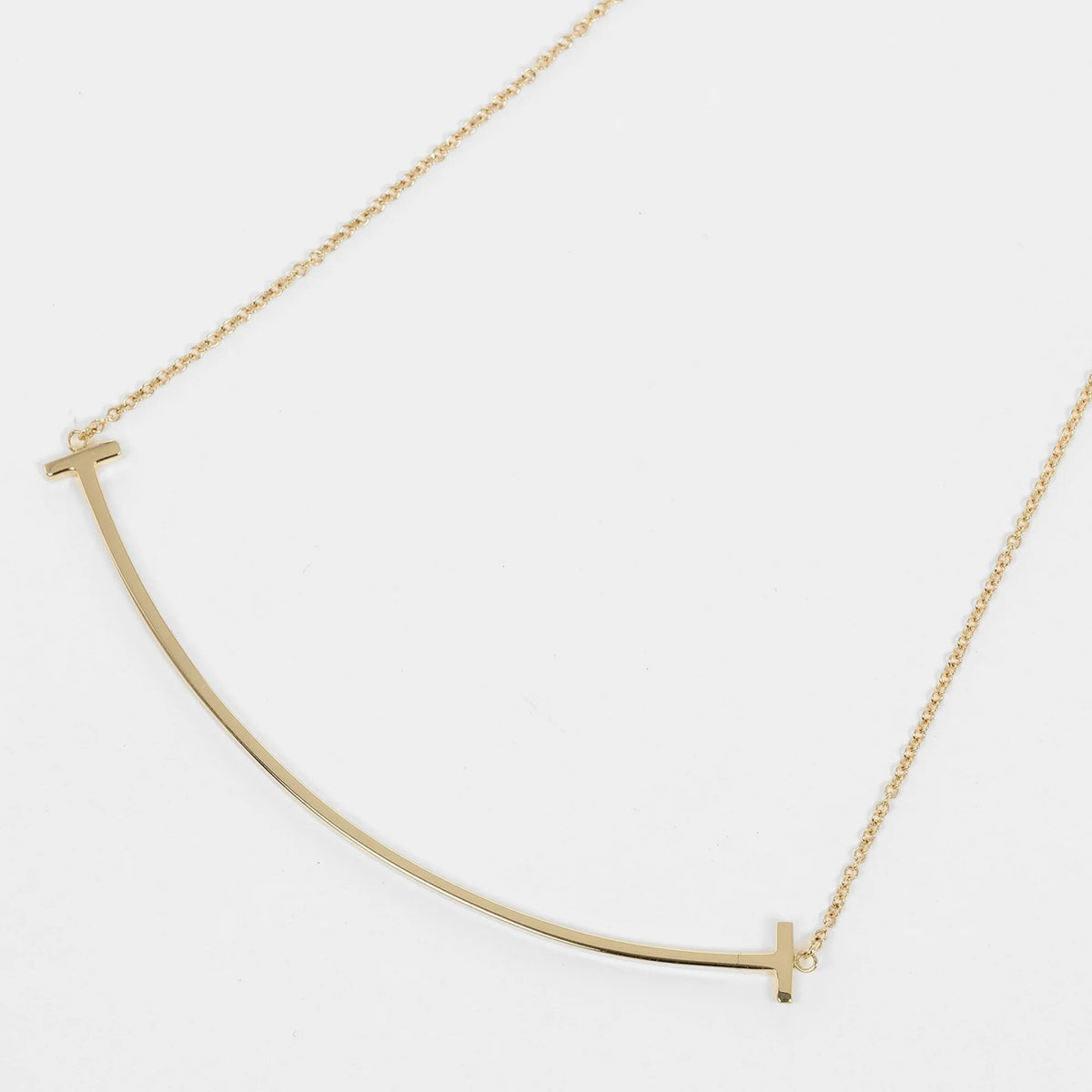 T Smile Large Necklace 6.9cm K18 YG Yellow Gold Approx. 3.8g L154052