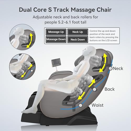 Black Full Body Airbags Massage Recliner with Zero Gravity A6698