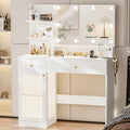 40" White Vanity Desk with Mirror and Lights V9033