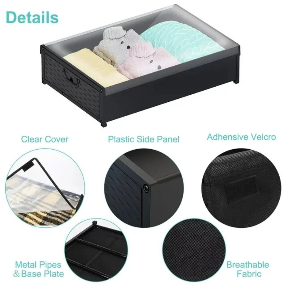 Under Bed Storage Containers with Wheels and Lid 2 Packs C711