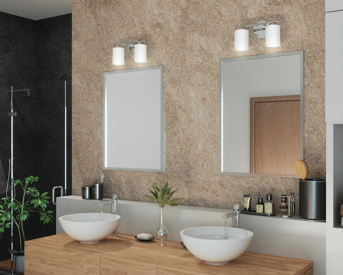 2 Light Textured Black Etched Glass Bath Vanity Light N87270