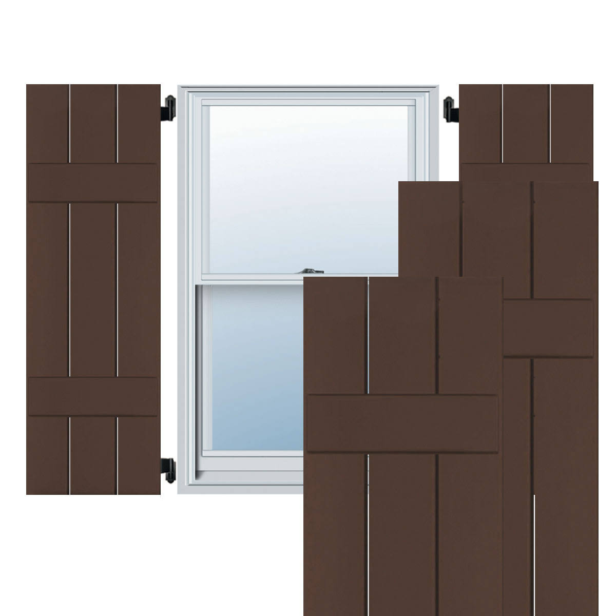 Real Wood Pine Board-n-Batten Shutters A842
