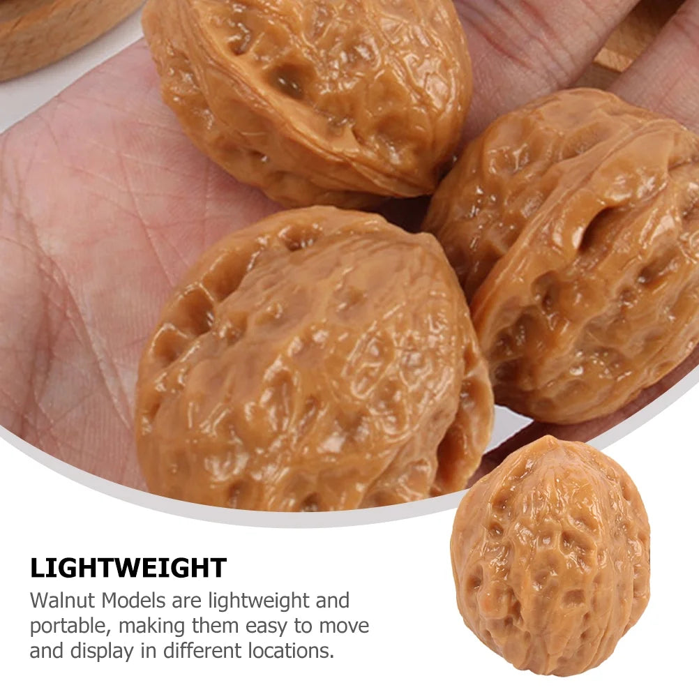 6 Pcs Faux Walnut Artificial Nuts Decorations U440