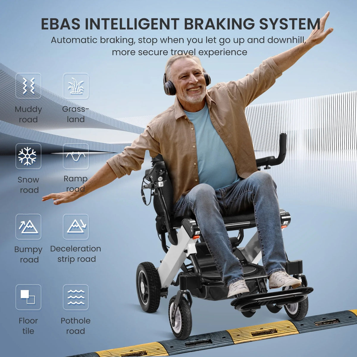 Lightweight Folding Electric Wheelchair P41693