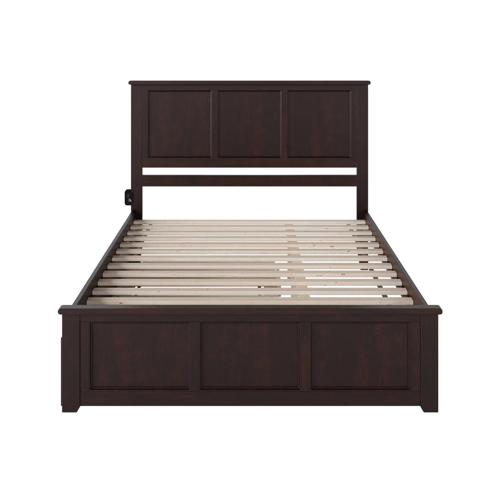 Solid Wood Queen Bed with Twin XL Trundle in Espresso J667988
