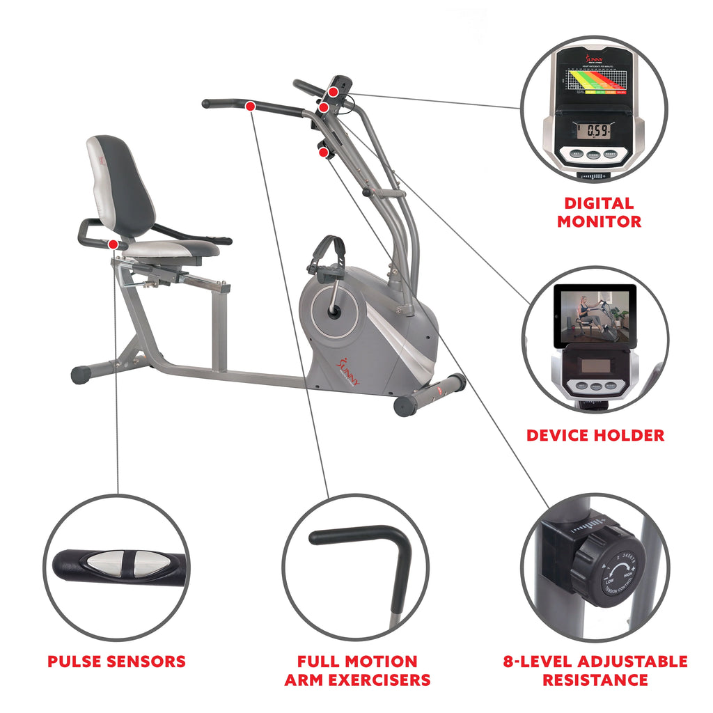Magnetic Recumbent Bike with Pulse Sensors T398874