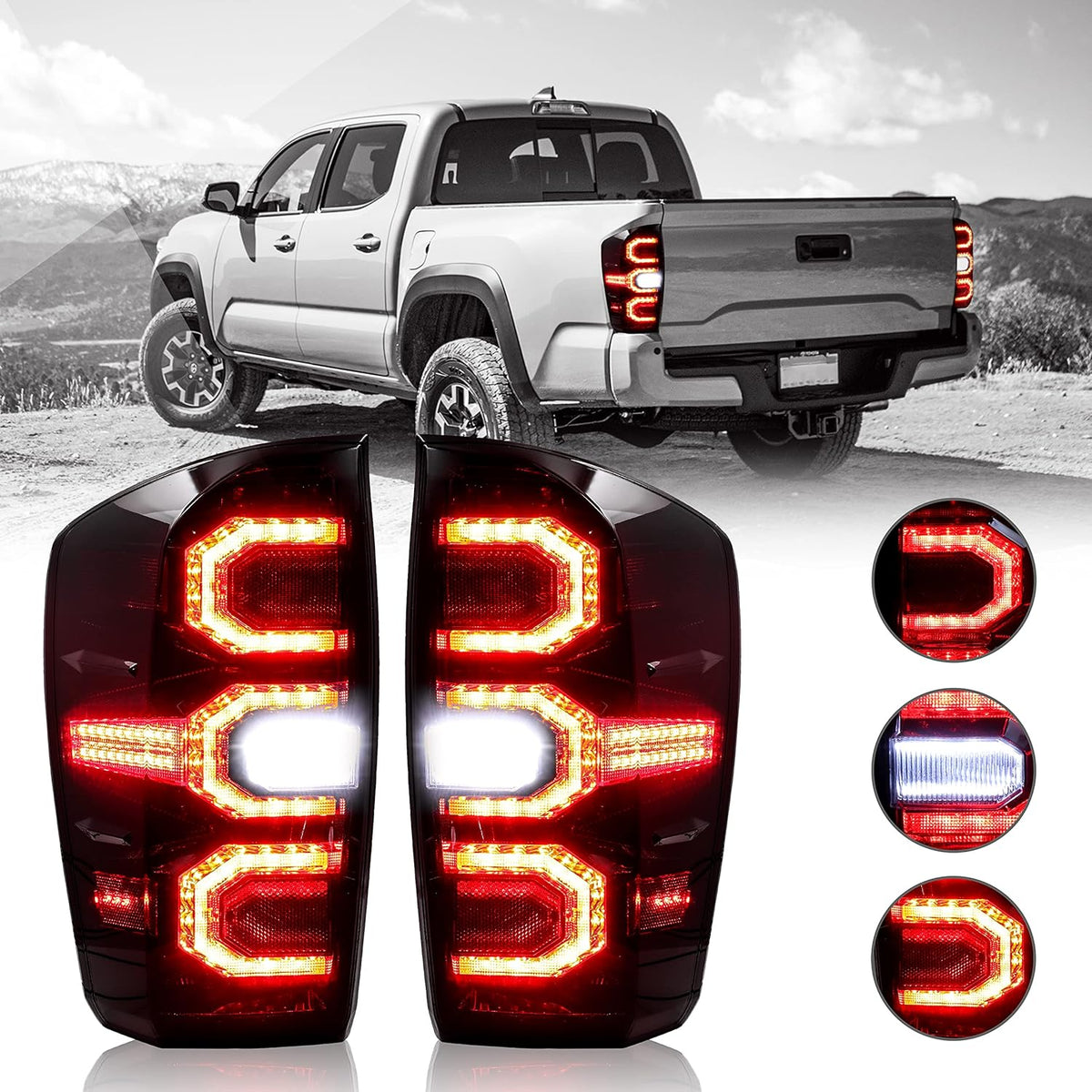 Tail Light for 2016-2021 Toyota Tacoma LED Clear Lens A972972