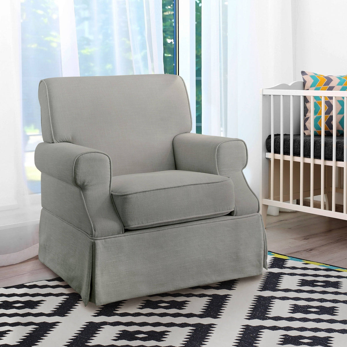 Beige Linen Fabric Swivel Chair T328