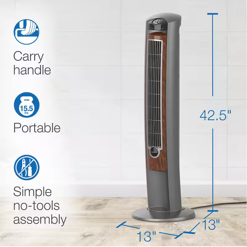 42 in. 3-Speed Oscillating Tower Fan with Remote Control G690272