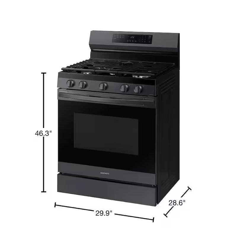 6 cu. ft. Wi-Fi Convection Gas Range with AirFry in Black Stainless Steel Y484