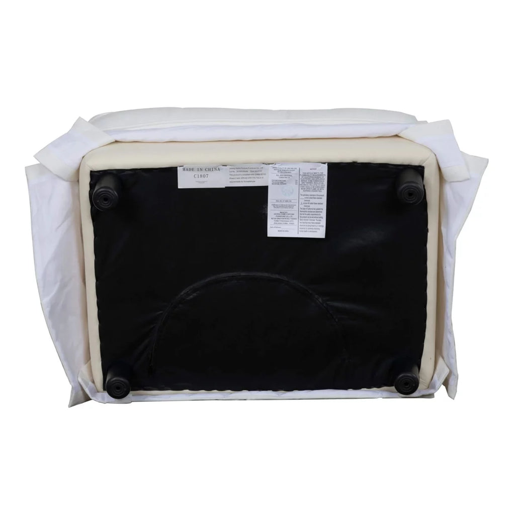 White Upholstered Ottoman C87084