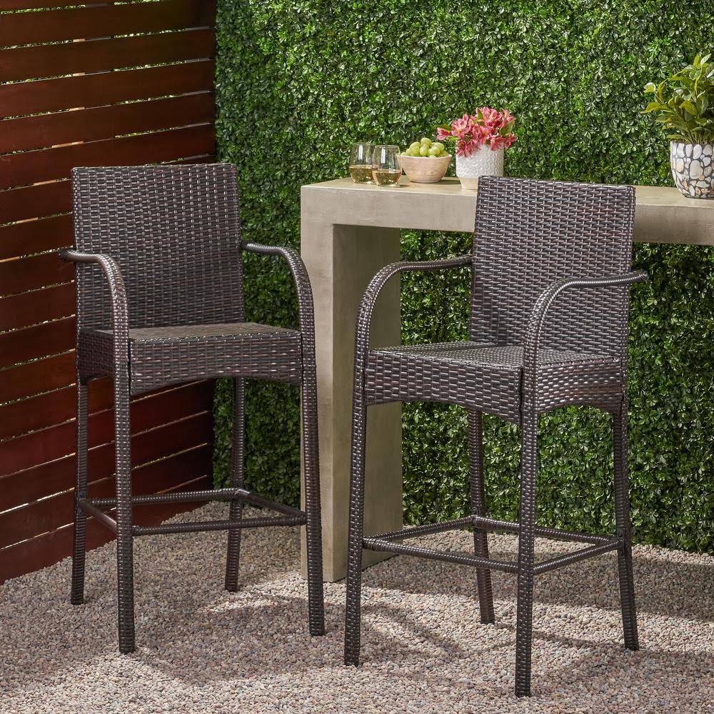 Stackable Wicker Outdoor Bar Stool (2-Pack) B23670