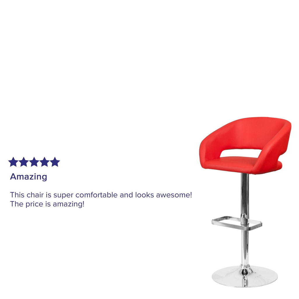 White Adjustable Height Bar Stool W7943