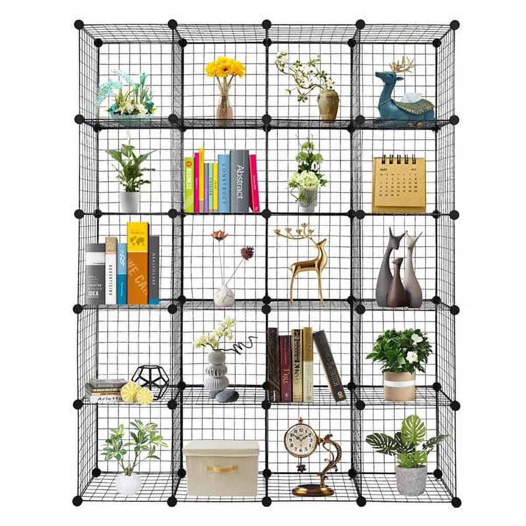 20-Cube Metal Grid Storage Shelves Organizer Bookcase S662