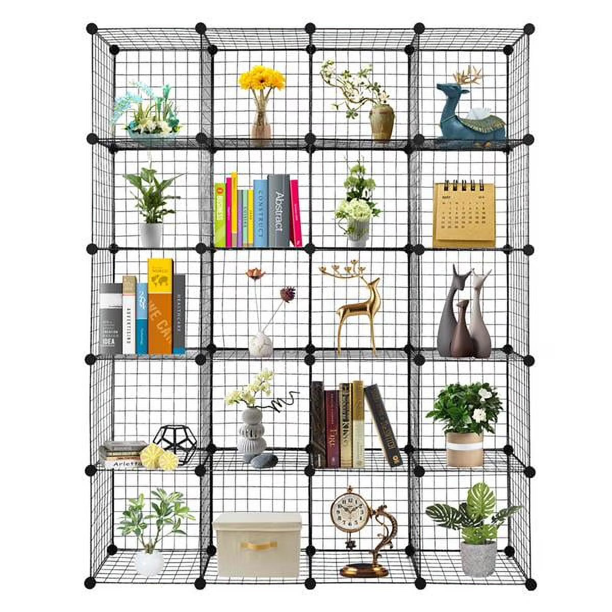 20-Cube Metal Grid Storage Shelves Organizer Bookcase S662
