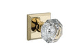 Passage Crystal Knob with Square Rose Brass Finish Y198