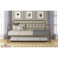 Bronze Metal Frame Daybed With Trundle T8419