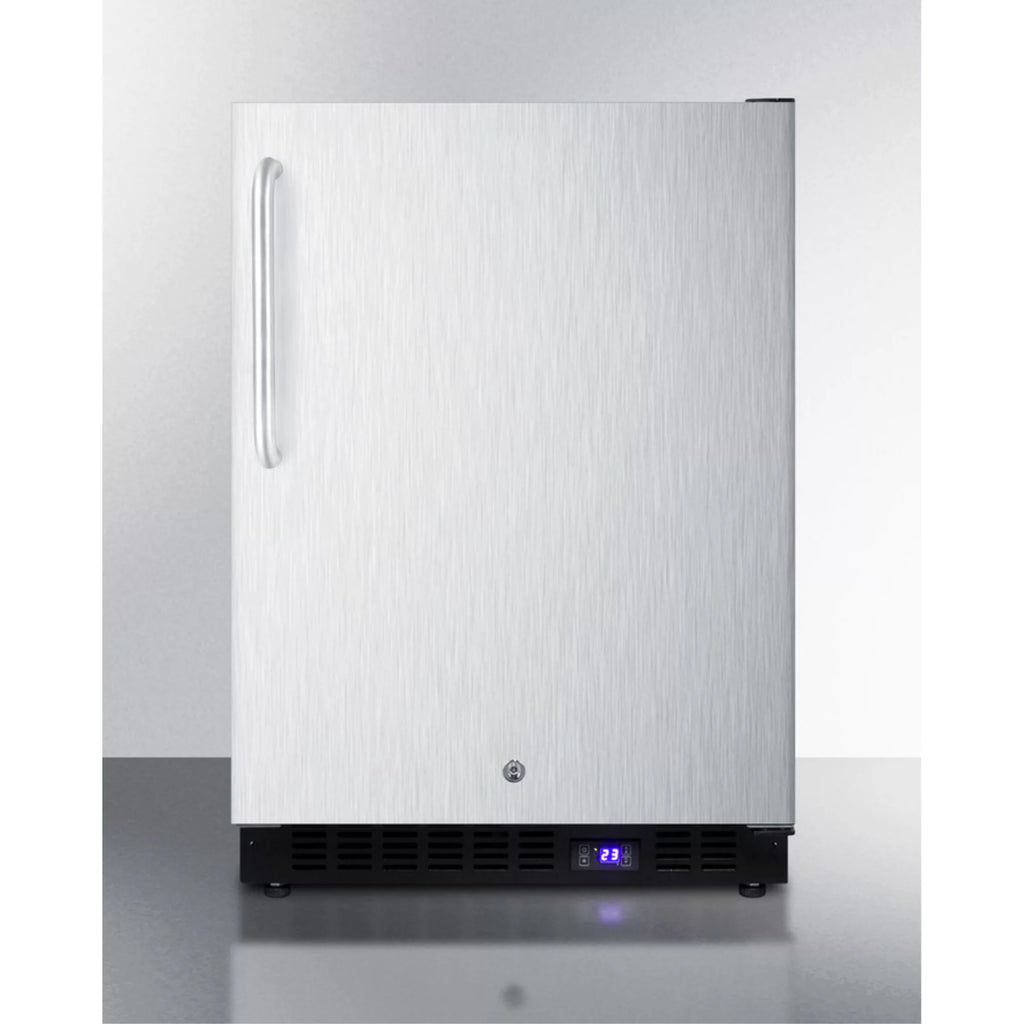 Black Stainless Steel Outdoor All-Freezer with Digital Thermostat and Lock Q748803